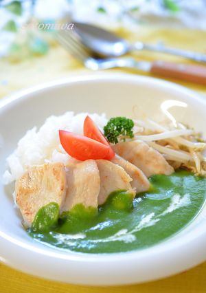 チキンと法蓮草の翡翠ポタージュプレート✿-レシピのメイン写真