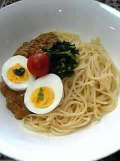 スパゲティーカレー風味菜の花添え-レシピのメイン写真
