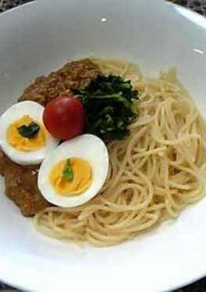 スパゲティーカレー風味菜の花添え-レシピのメイン写真