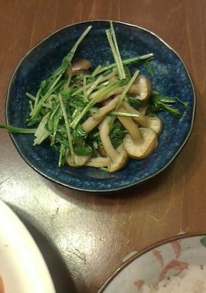 水菜としめじのバターソテー-レシピのメイン写真