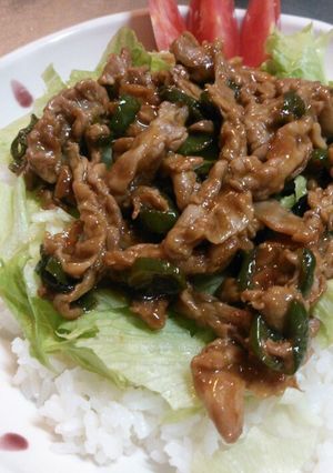ﾋﾟｰﾏﾝと豚肉の生姜焼き-レシピのメイン写真