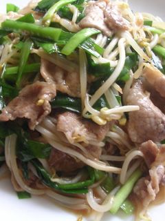 豚肉もやしニラ炒め-レシピのメイン写真