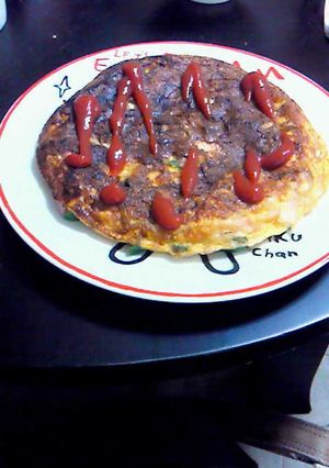エリンギとベーコンのオープンオムレツ-レシピのメイン写真