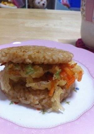 ☆残りご飯で、簡単！ライスバーガー☆-レシピのメイン写真