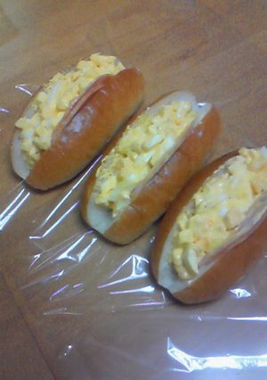 簡単卵サラダとハムの超熟ロール ●改１-レシピのメイン写真