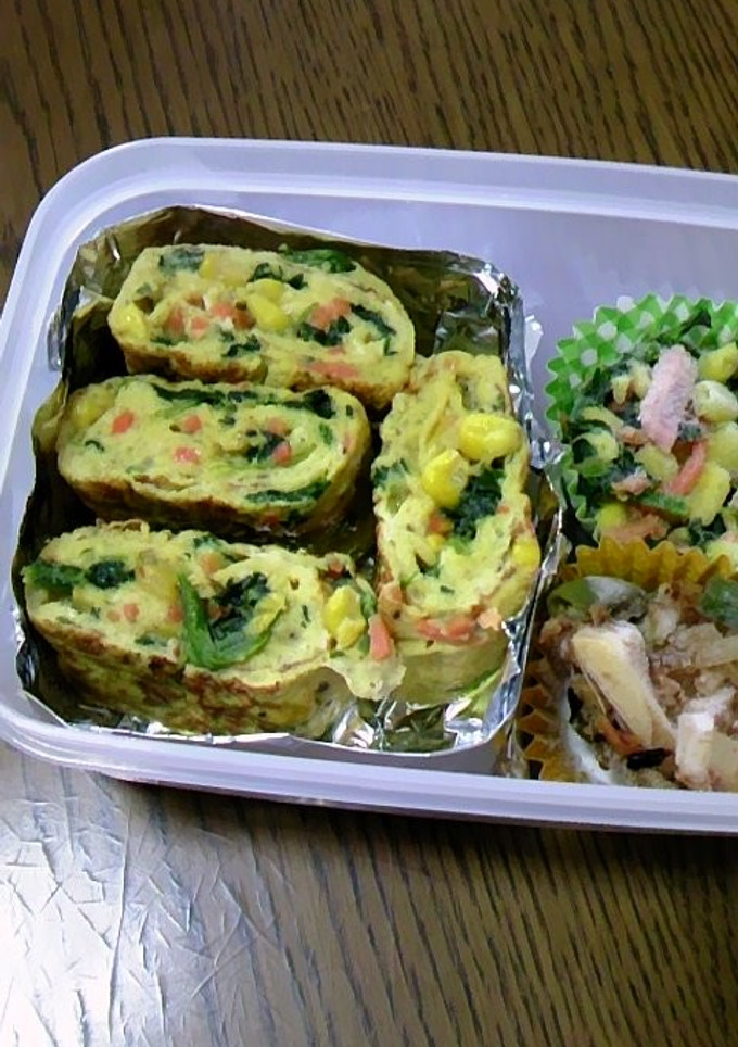 かわいい！！簡単！ほうれん草の玉子焼き-レシピのメイン写真