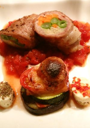 野菜肉巻きと茄子とズッキーニのサンド-レシピのメイン写真