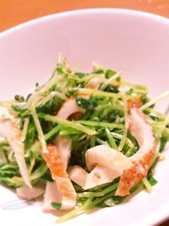 レンジで1分♪豆苗とちくわのマヨポンあえ-レシピのメイン写真