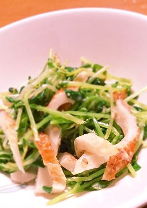 レンジで1分♪豆苗とちくわのマヨポンあえ-レシピのメイン写真