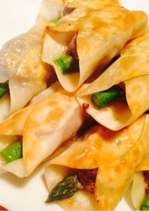 餃子の皮アレンジ☻アスパラ肉巻き-レシピのメイン写真