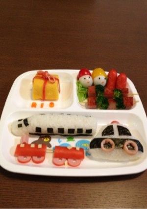誕生日プレート 新幹線パトカー汽車ポッポ-レシピのメイン写真