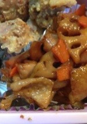 れんこん、鳥肉の炒り煮-レシピのメイン写真