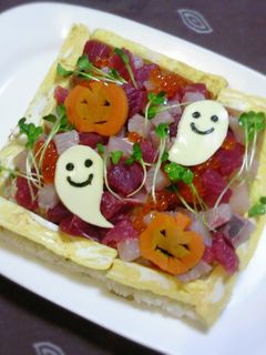 ハロウィン海鮮ちらし寿司-レシピのメイン写真