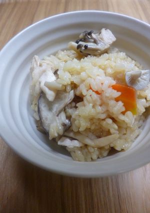 きのことささみの炊き込みご飯-レシピのメイン写真