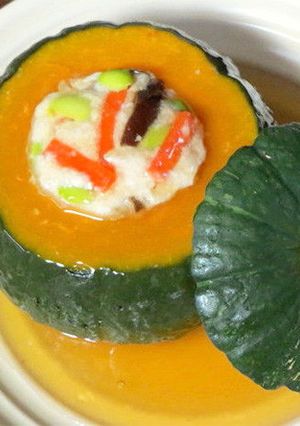 まるごとかぼちゃのけんちん蒸し-レシピのメイン写真