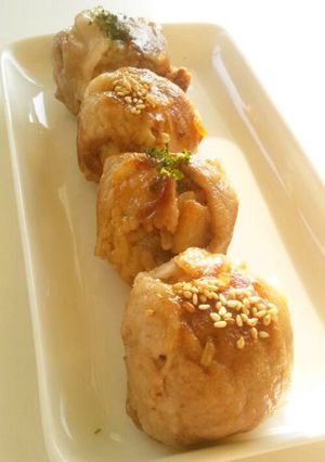 炊き込みご飯のリメイク肉巻きおにぎり♪-レシピのメイン写真