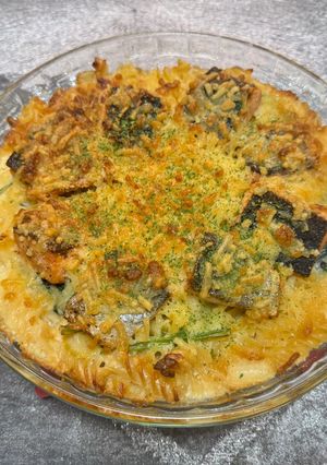 鮭と小松菜のショートパスタグラタン-レシピのメイン写真
