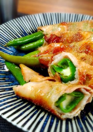＊万願寺唐辛子のチーズ入り肉巻き＊-レシピのメイン写真
