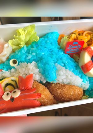 キャラ弁 夏!海!イルカさん🐬-レシピのメイン写真