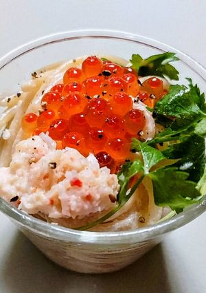 雛祭りランチ！カニいくらクリチのパスタ-レシピのメイン写真