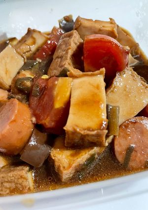 ウィンナーでトマト麻婆豆腐　ナス入り-レシピのメイン写真