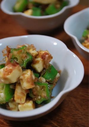 大蒜山葵醤油でオクラチーズの簡単おつまみ-レシピのメイン写真