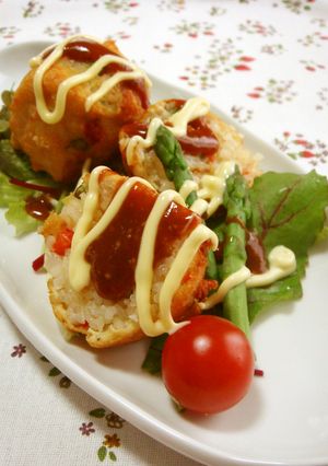 カラフル野菜ピラフのひき肉包み揚げ-レシピのメイン写真