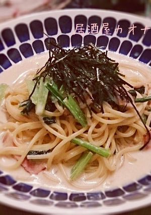 ベーコンと小松菜の和風クリームパスタ-レシピのメイン写真