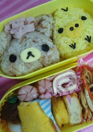リラックマ&キイロトリキャラ弁-レシピのメイン写真