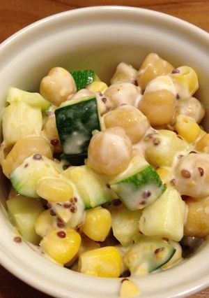 子供も喜ぶ！ひよこ豆とズッキーニのサラダ-レシピのメイン写真