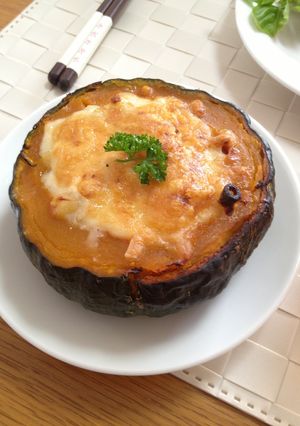ハロウィンに♪かぼちゃのまるごとグラタン-レシピのメイン写真