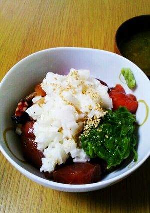 海鮮漬けどんぶり とろろめかブー-レシピのメイン写真
