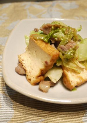 豚と厚揚げとキャベツの簡単中華炒め-レシピのメイン写真
