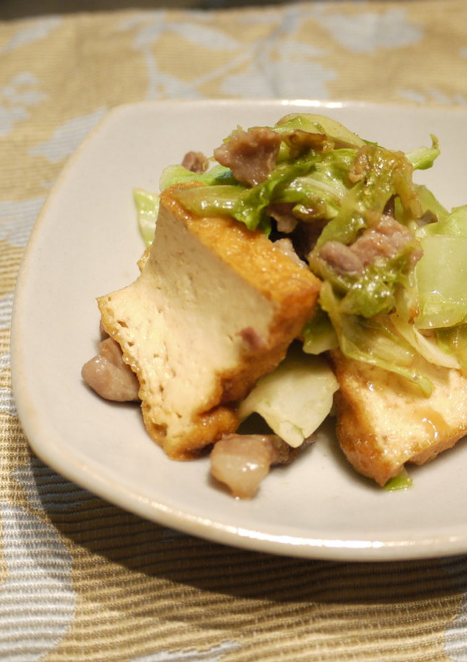 豚と厚揚げとキャベツの簡単中華炒め-レシピのメイン写真