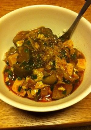 キムチ鍋の残りで、辛い麻婆丼！-レシピのメイン写真