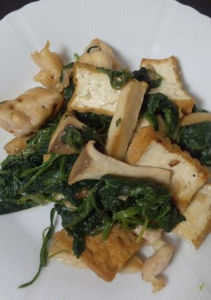 ☆ほうれん草と鶏肉のニンニク醤油炒め☆-レシピのメイン写真
