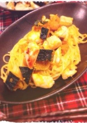 和風☆かぼちゃと鶏肉の塩麹パスタ♡-レシピのメイン写真