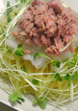 ひとりランチに＊かいわれツナ大根のパスタ-レシピのメイン写真