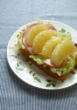 ✿グレフルとハムのオープンサンド✿-レシピのメイン写真