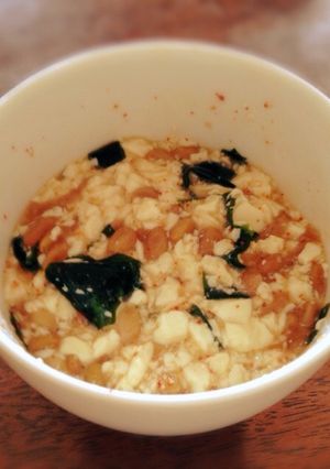 ネバネバ！納豆腐ワカメナメタケ★-レシピのメイン写真