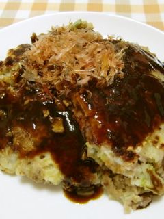★ひき肉で*お好み焼き*を作りましたよ♪-レシピのメイン写真