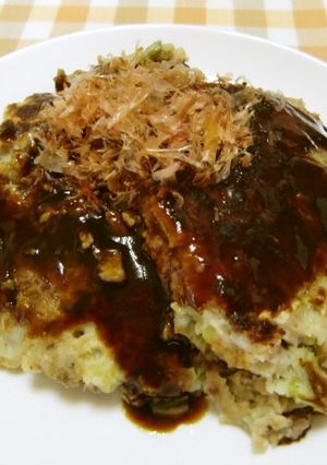 ★ひき肉で＊お好み焼き＊を作りましたよ♪-レシピのメイン写真