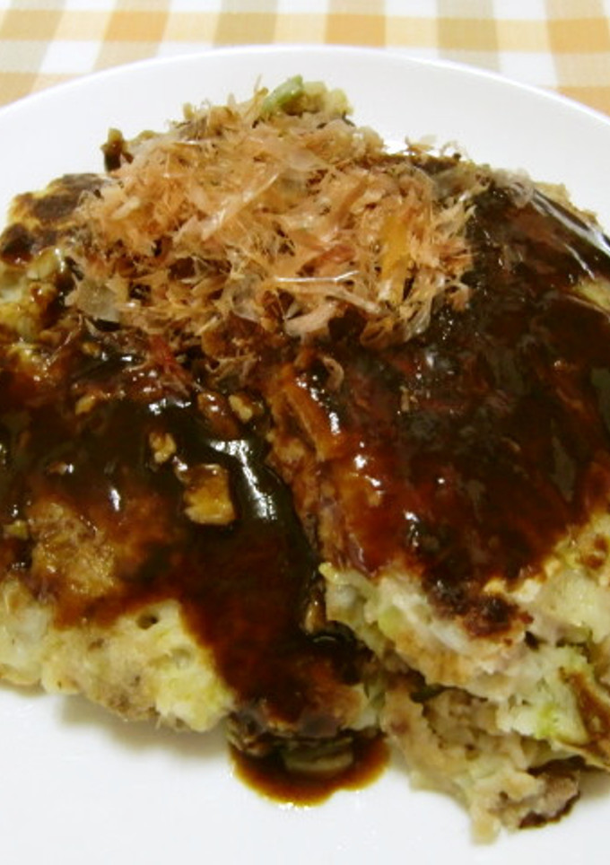 ★ひき肉で＊お好み焼き＊を作りましたよ♪-レシピのメイン写真