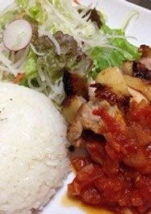 鶏肉の塩麹ソテー~トマトソース添え~-レシピのメイン写真