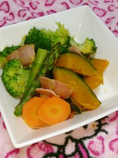 レンジで簡単⭐緑黄色野菜のバター蒸し-レシピのメイン写真