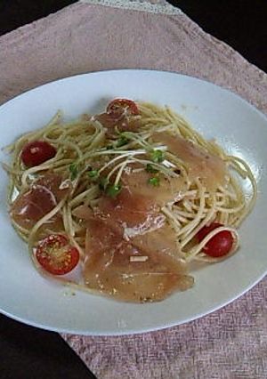 女子会向き!バジルと生ハムの冷製パスタ-レシピのメイン写真