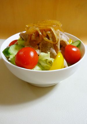 オニオンたっぷりポークサラダ丼-レシピのメイン写真