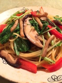 きのこと水菜の和風パスタ-レシピのメイン写真
