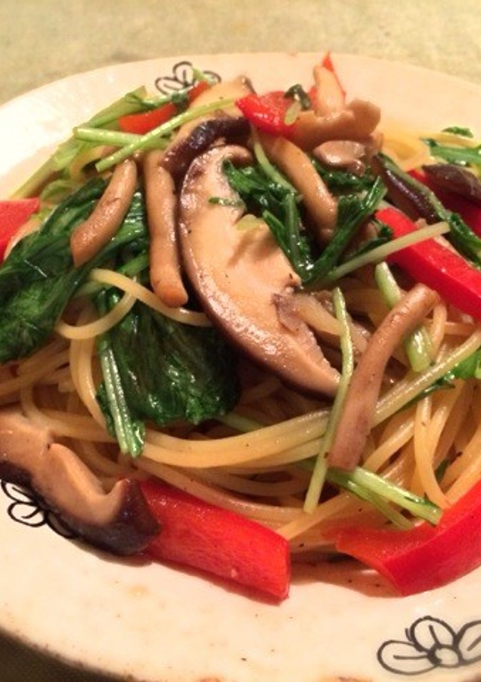 きのこと水菜の和風パスタ-レシピのメイン写真