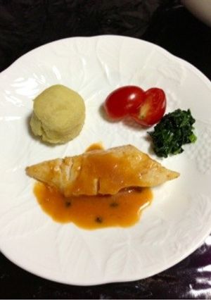 離乳食 白身魚の蒸焼きデミソース-レシピのメイン写真